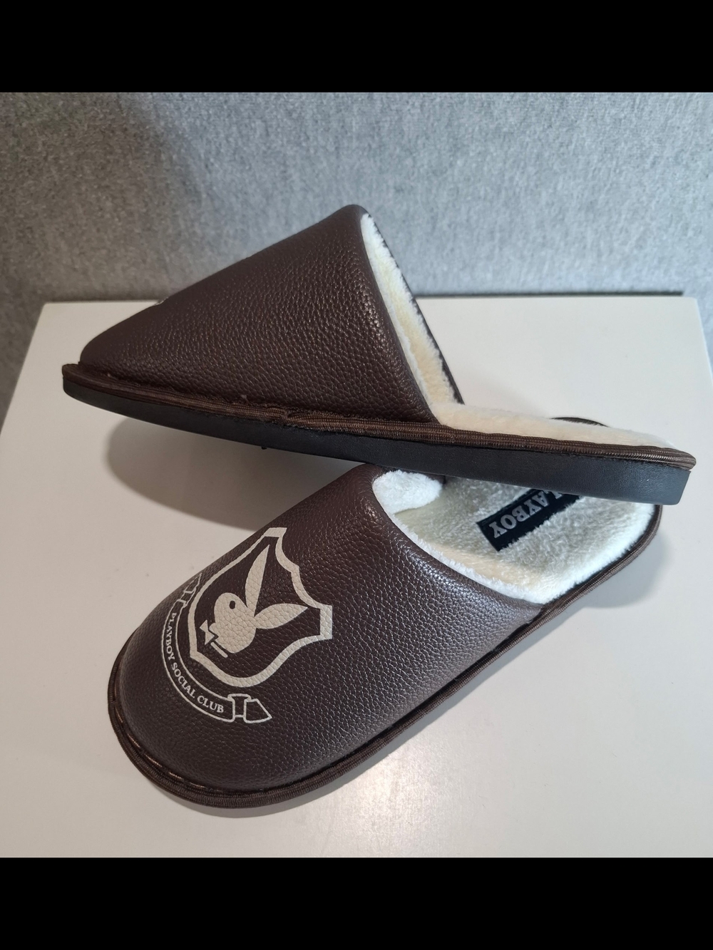 PLAYBOY Men's Brown Slip-On Loafers with White Crest - Picture 7 of 8